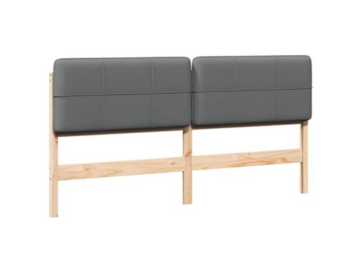 Makastle Kopfteil Massivholz Kiefer Hellgrau 205,5 cm Gepolsterte Oberfläche