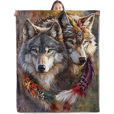 Tag der Toten Fleecedecken Überwurfdecke für die Couch Wolf Klassisch 3D Sofa Bett Dekorative Decke Warme Decke Wohndeko