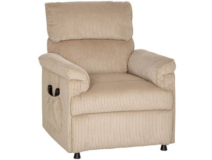 LIA Fauteuil relax électrique massant et chauffant fauteuil inclinable en velours côtelé moteur ultra-silencieux marron