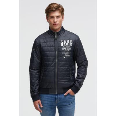 Wendejacke CAMP DAVID, Herren, Gr. 4XL, schwarz (light sand, blau navy), Web, Material Außenseite: 100% Polyester, Material Innenseite: 100% Polyamid, Wattierung: 100% Polyester, bedruckt, bestickt, regular fit normal, eingesetzt Rippbündchen,...