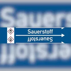 Rohrleitungskennzeichen Sauerstoff - 33000x90 mm Folie selbstklebend