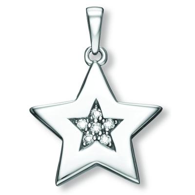 Kettenanhänger ONE ELEMENT "Zirkonia Stern Anhänger aus 925 Silber", silber, Schmuckanhänger, Mädchen, Silber 925 (Sterlingsilber), Kettenanhänger, Dezente Symbolik – stilvoller Begleiter für jeden Anlass