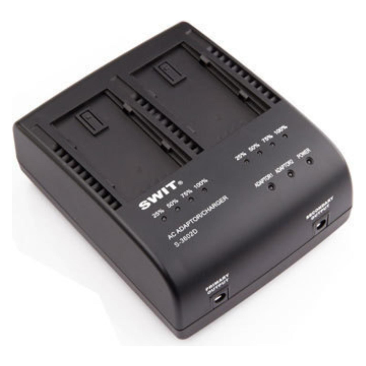Swit S-3602D | 2x2A DV charger compatible to Panasonic VBD/VBR/CGA series (Kamera Akku Ladegerät) (S-3602D)