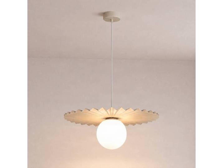 Hanglamp Fiore, dimbaar, crème / amber, Keuken, metaal, Modern, hanglamp