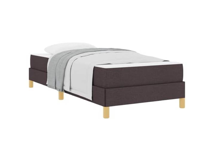 KKgypkn Boxspringbett Stoff 100x200 mit Matratze Dunkelbraun, Taschenfederkern-Matratze, Holzwerkstoff-Rahmen, Schwarze Beine, modernes Design