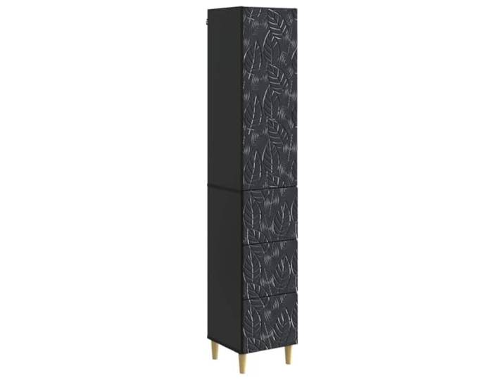 Schrank mit Tür 3 Schubladen 2 Einlegeböden aus technischem Holz schwarz 33 Elegantes Design, vielseitige Lagerung, professionelle Verarbeitung, polierte Griffe, einfache Wartung