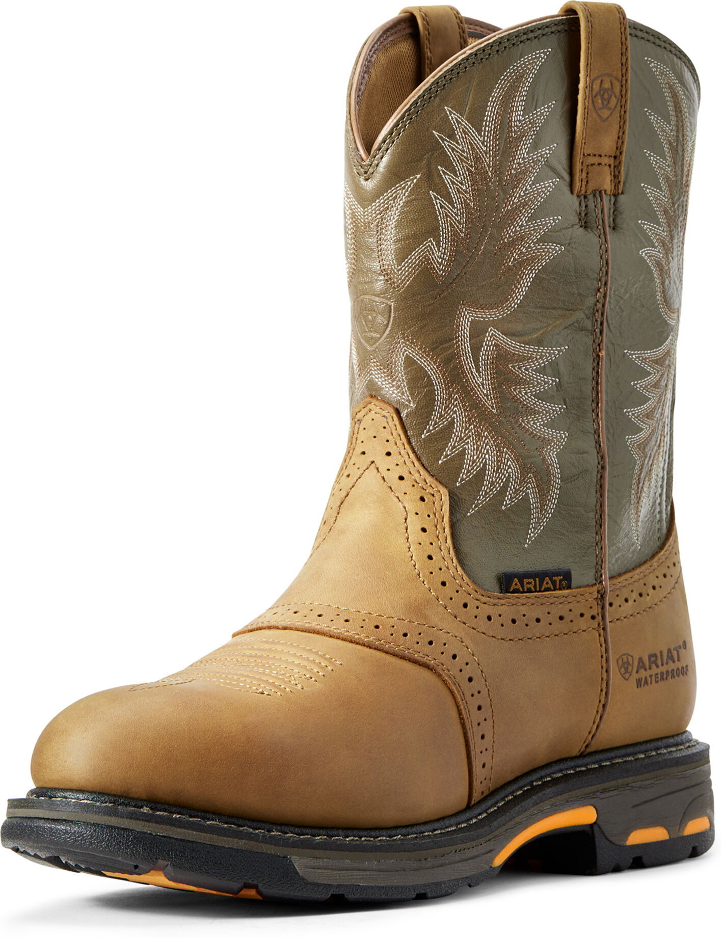 Men's WorkHog Waterproof Work Boots in Aged Bark, Size: 10.5 B / Narrow by Ariat