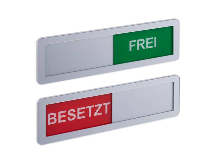 Türschild Besetzt Frei 2er-Set Grün-Rot-Silber