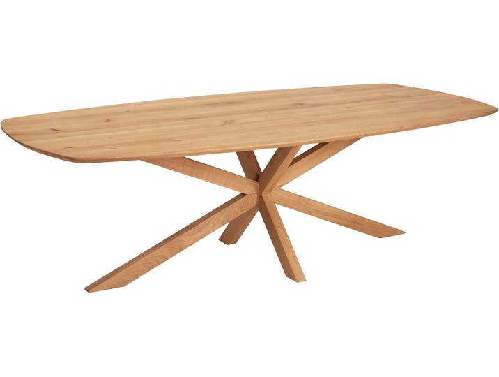 Esstisch OMG DESIGN Nottingham , braun (natural oil, natural oil, natural oil), B:250cm H:77cm T:128cm, Tische, Esstisch, Eiche Massivholz, mit Spider-Gestell