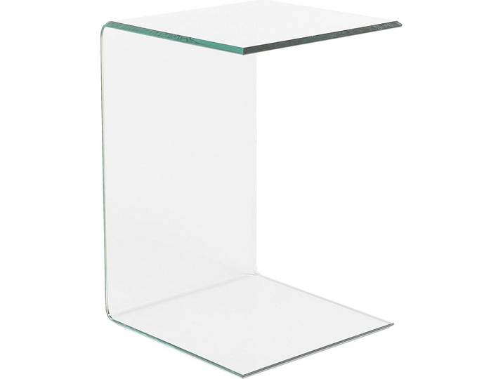 BELIANI Beistelltisch Transparent 40 x 61 cm Sicherheitsglas Leicht Transportierbar Multifunktional Rechteckig Minimalistisch Skandinavisch Stil