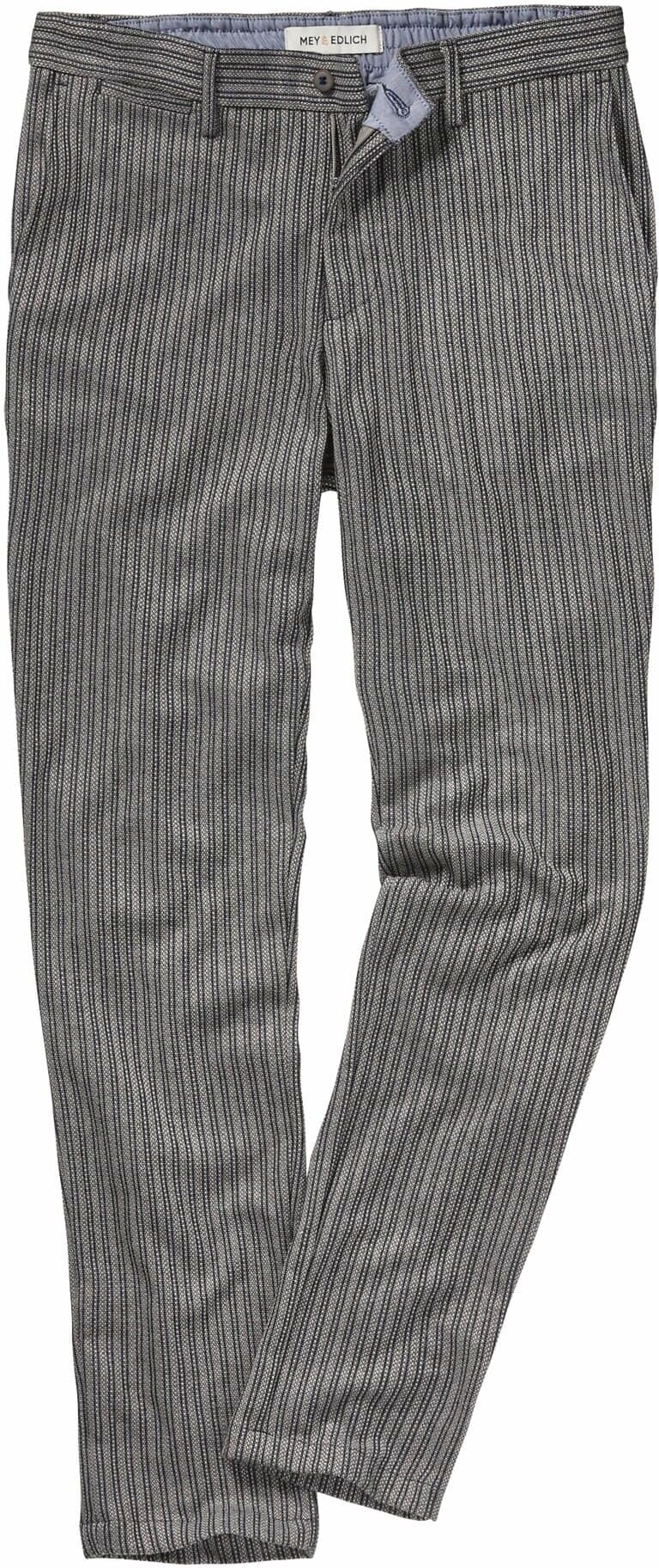 Mey & Edlich Streifen-Strick-Chino Grau 102