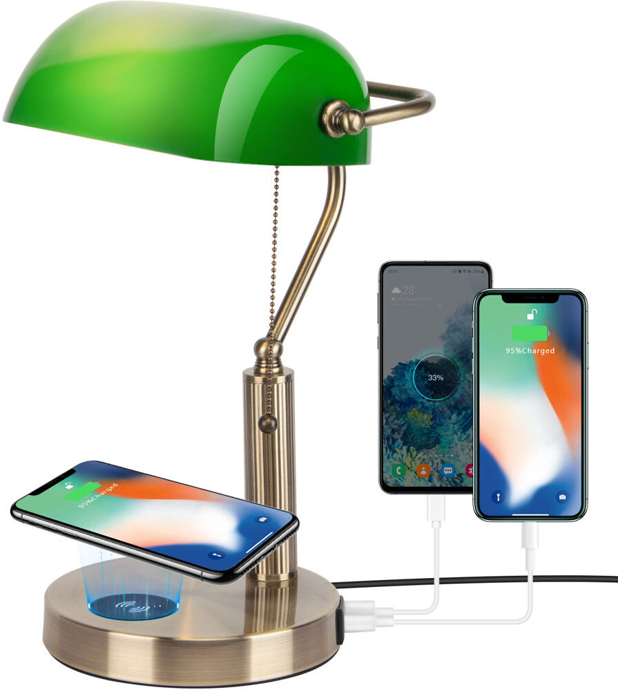 Marlow Home Co. Metal Bankers Lamp Green 15.47cm H X 11.89cm W X 7.56cm D