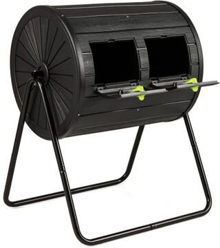 Costway Compost Tumbler 37.5 Gallon Large Outdoor Compost Bin-Black