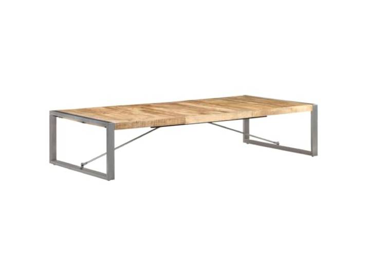 KUTYWEXFM Couchtisch 180x90x40 cm Industriestil Massivholz Mangoholz Handgefertigter Sofatisch für das Wohnzimmer mit pulverbeschichtetem Stahlgestell und natürlicher Holzmaserung als Unikat.