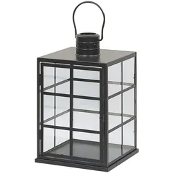 LATERNE Metall 33 cm Schwarz Bintan
