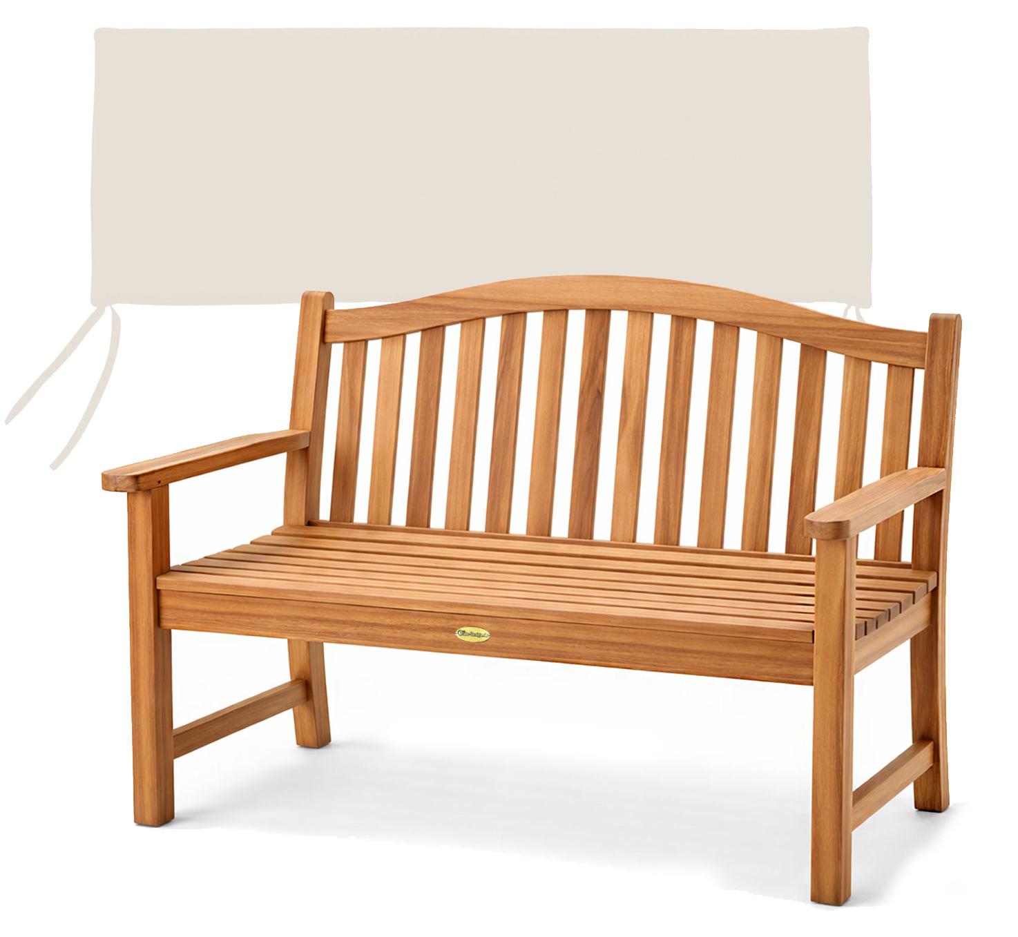 Gartenbank Catania Teak Massivholz Creme 120 cm