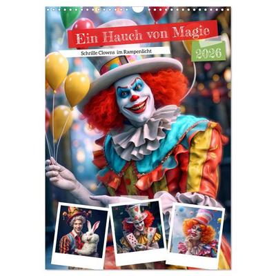Ein Hauch von Magie - Schrille Clowns im Rampenlicht (Wandkalender 2026 DIN A3 hoch), CALVENDO Monatskalender