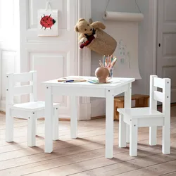 Kindersitzgruppe MADS Weiß Kiefer teilmassiv