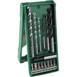 Bosch Mini-X-Line Mixed-Set, 15-teilig, 3 Stein-, 3 Holzbohrer, 8 Schrauberbits - 2607019579
