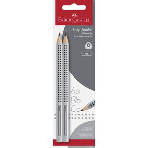Faber-Castell Bleistift Jumbo Grip, Härte HB, mit Grip-Zone, 2 Stück