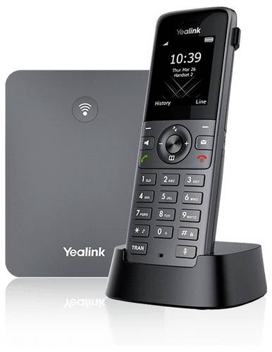 Yealink W73P DECT System (W70 Basis + W7) Schnurloses Telefon VoIP Freisprechen, für Hörgeräte kompatibel Farbdisplay Grau