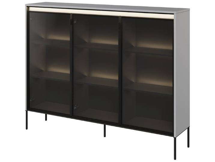 yourhouse24 Vitrine TREND TR-08 Modernes Design mit Rillenfront, Metallgestell