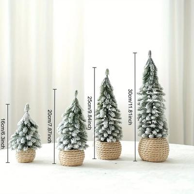 Inspire Select Snow Flocked Mini Cedar Christmas Tree PE Simulation Desktop Holiday Decoration 25a 11.81 In