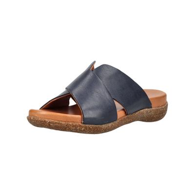 Pantolette ANDREA CONTI "Andrea Conti Pantoletten Leder", Damen, Gr. 40, Leder, blau (dunkelblau), Schuhe Pantolette
