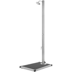 Helloshop26 - Gartendusche mit Duschwanne 220 cm Edelstahl grau