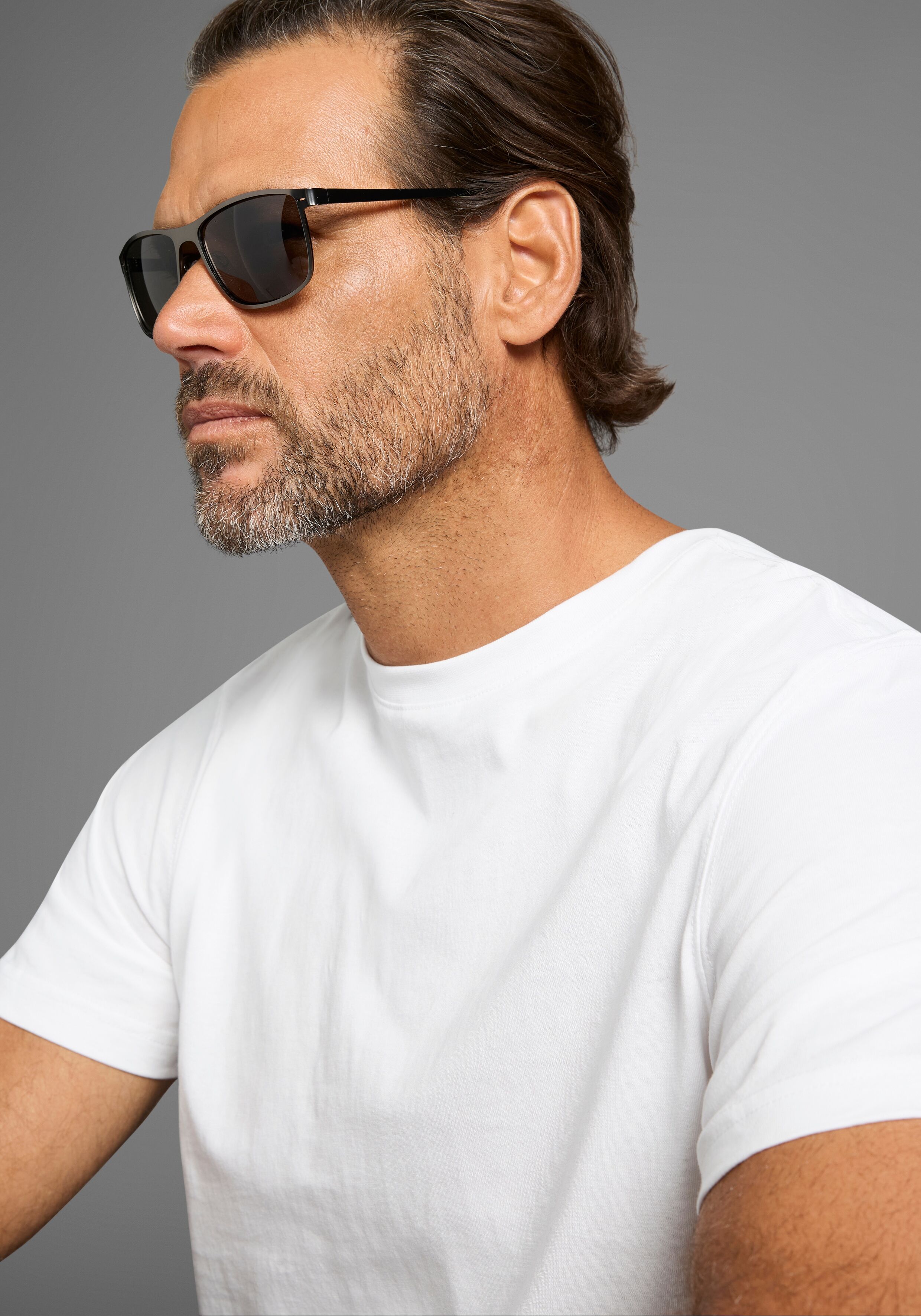 Sonnenbrille MAN'S WORLD, Herren, schwarz (anthrazit matt), matt, Sonnenbrillen Sonnenbrille, mit matt-anthrazit farbenden Rahmen anthrazit matt Einheitsgröße