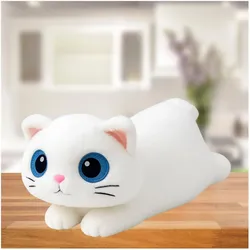Lean Toys Lean Plüsch Maskottchen Huggable Katze Grosse Augen Weiss 45Cm (45 cm)