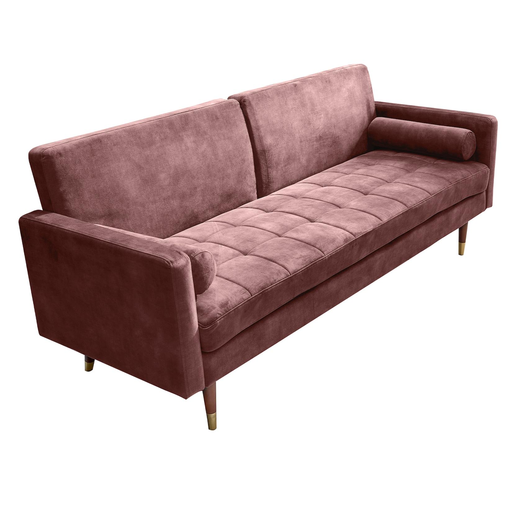 riess-ambiente Schlafsofa COUTURE - 196cm altrosa Microvelours 3-Sitzer Couch Bettfunktion ink. Kissen