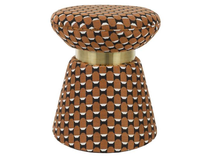 Beistellhocker Pin – aus Polyester in Braun - Braun - Luxusbetten24