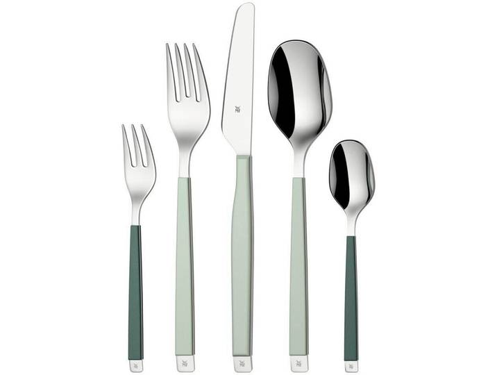 WMF Besteckset Emotion, Salbeigrün, Metall, 30-teilig, 12.5x25x12.5 cm, ergonomischer Griff, Besteck, Besteck-Sets