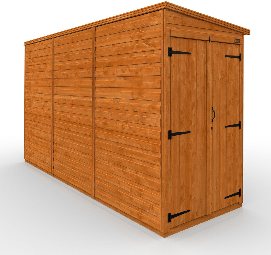 Tiger Sheds 12x4w TigerFlex® Double Door Windowless Flex Pent Orange 356.21cm W X 127.41cm D X 203cm H