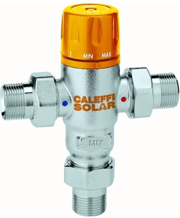Premium Caleffi Solar-Thermomischer 252153 3/4", mit Rückschlagventil, 30-65 °C, verchromt