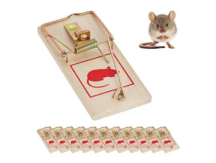 Tapette à Souris\, Lot de 120\, pièges Classiques\, réutilisables\, souricière\, métal\, Bois\, Nature