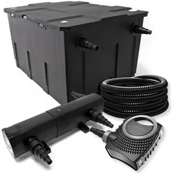 Wiltec, Brunnen + Gartenteich, Filter Set Bio Teichfilter 60000l 24W UV Teichklärer Pumpe Schlauch 076