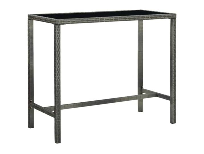 GHVBNMF Garten Bartisch 130x60x110 cm PE-Rattan Stehtisch Schwarz Grau Stylischer Stehtisch mit robuster Glasplatte und stabilem Stahlrahmen für gesellige Stunden auf Balkon, Terrasse und Garten.
