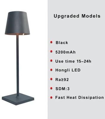 Uplifted Finds Cordless LED Dimmable Table Lamp Metallic Black Night Light For Indoor Outdoor Restaurant black