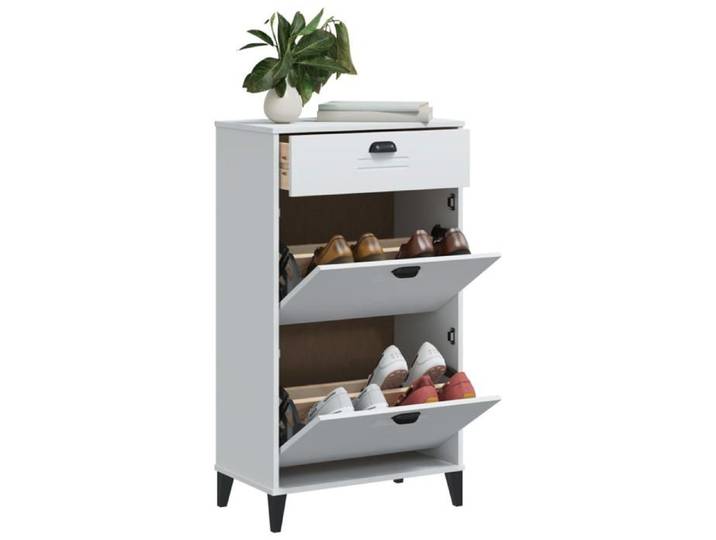 Prix bas - Armoire à chaussures-Meuble de rangement - VIKEN blanc-Bois d'ingénierie （748485016337)