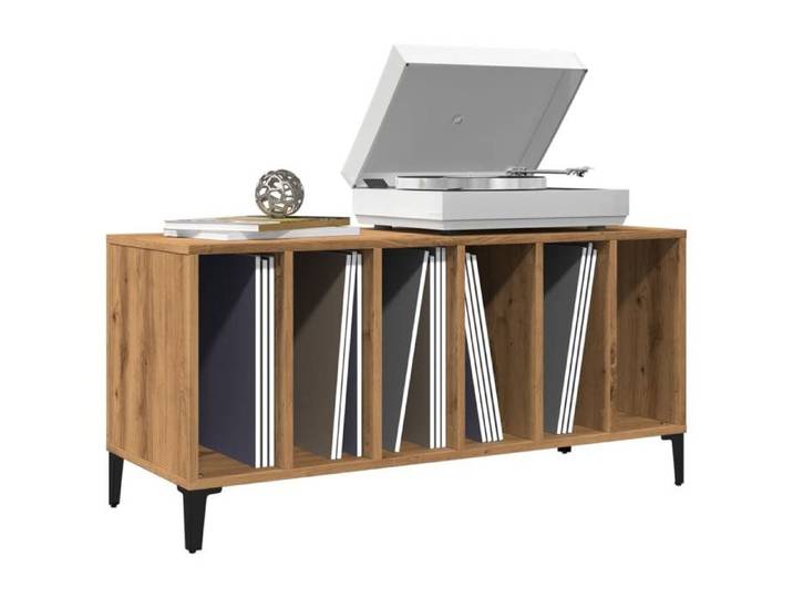 Armoire à disques chêne artisanal 100x38x48cm bois d'ingénierie armoire de rangement pour disques buffet pour 857170