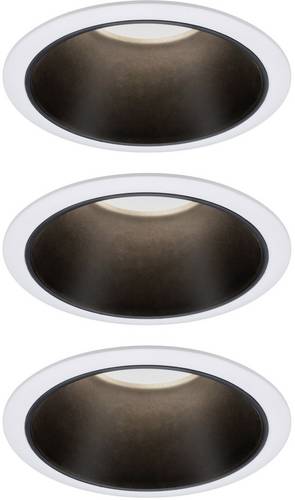 Paulmann 93402 Cole Coin Einbauleuchte 3er Set LED 6W Weiß, Schwarz