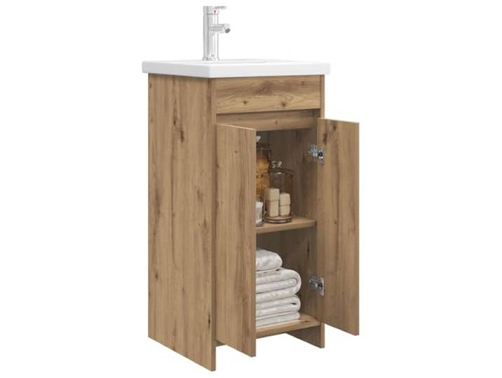 KTHLBRH Badezimmermöbel mit Waschbecken, Eiche handgefertigt, 42 x 40 x Technisches Holz, 1 Einlegeboden, großer Raum, einfache Montage, Verwendung im Innenbereich