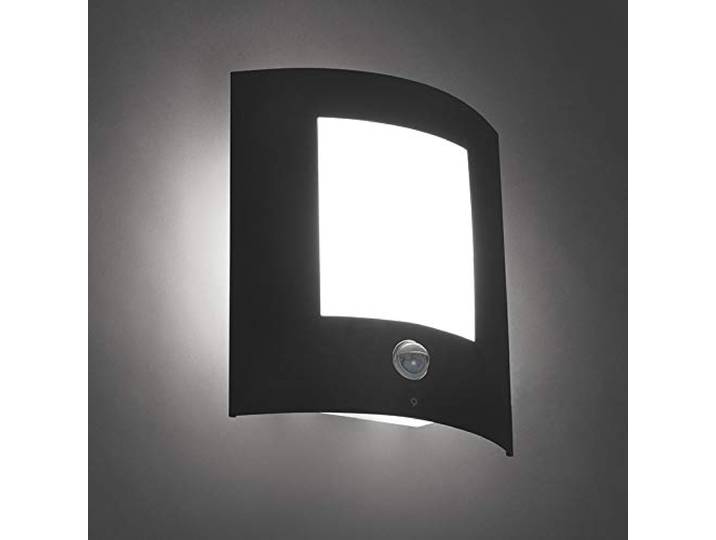 Qazqa emmerald - Applique murale avec détecteur - 1 lumière - H 260 mm - Gris foncé - Moderne - éclairage extérieur