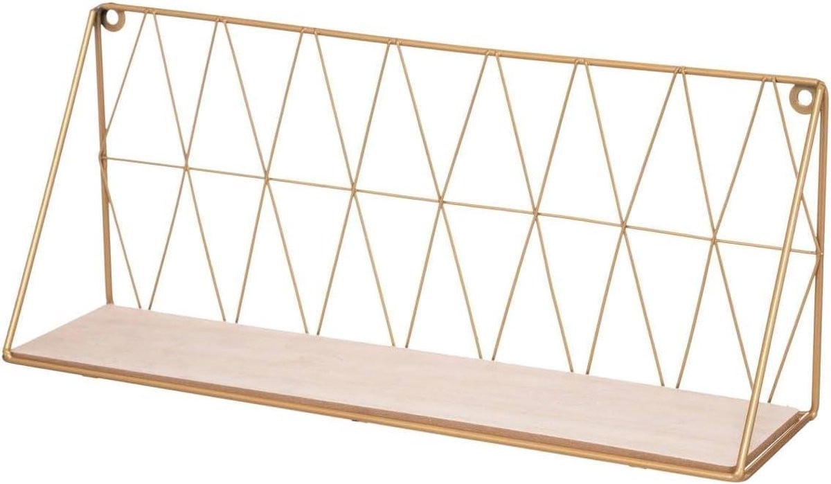 Goudkleurig decoratief wandrek van metaal - 48 x 20 cm