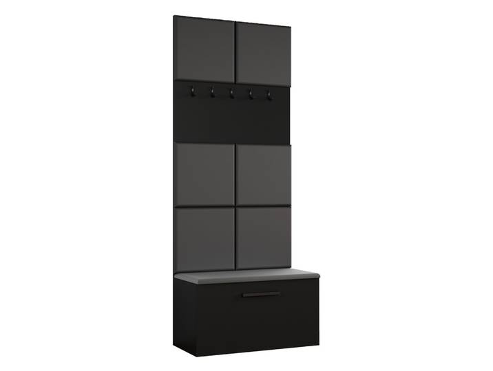 GARDEROBENSCHRANK MODULO 80,6/204/40 cm Modern Garderobe-Set Schwarz