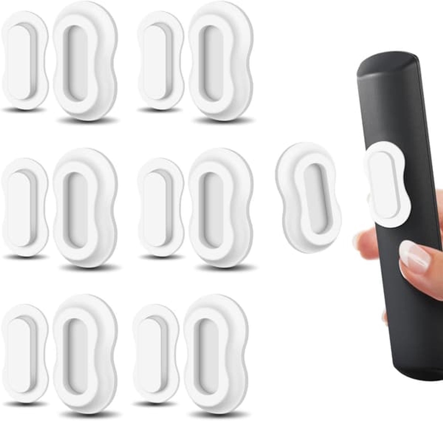 6-delige magnetische wandhouder voor tandenborstels en afstandsbedieningen - Wit