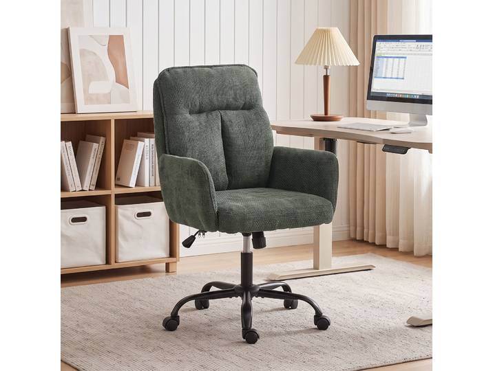 HOMCOM Chaise Bureau Ergonomique Hauteur Réglable Vert Foncé