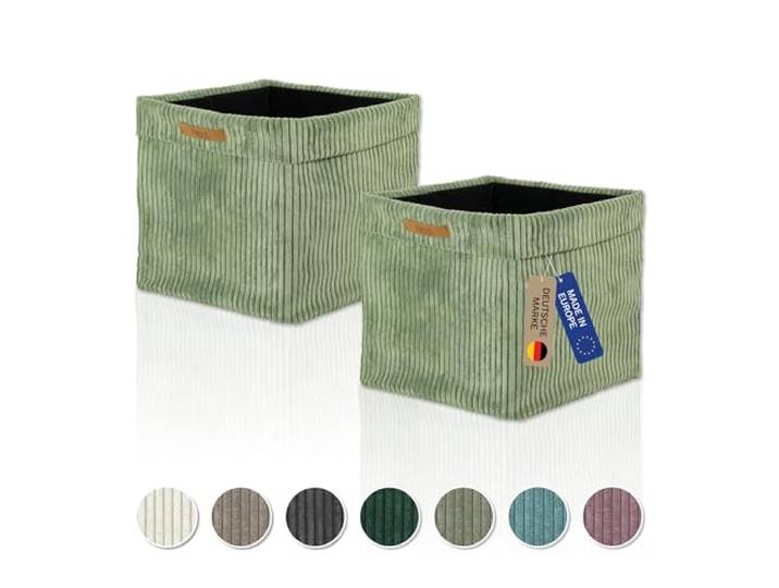 Lycce Kallax Lot de 2 boîtes de rangement en velours amovible pour étagères Ikea\, boîtes pliantes en tissu non tissé\, sauge